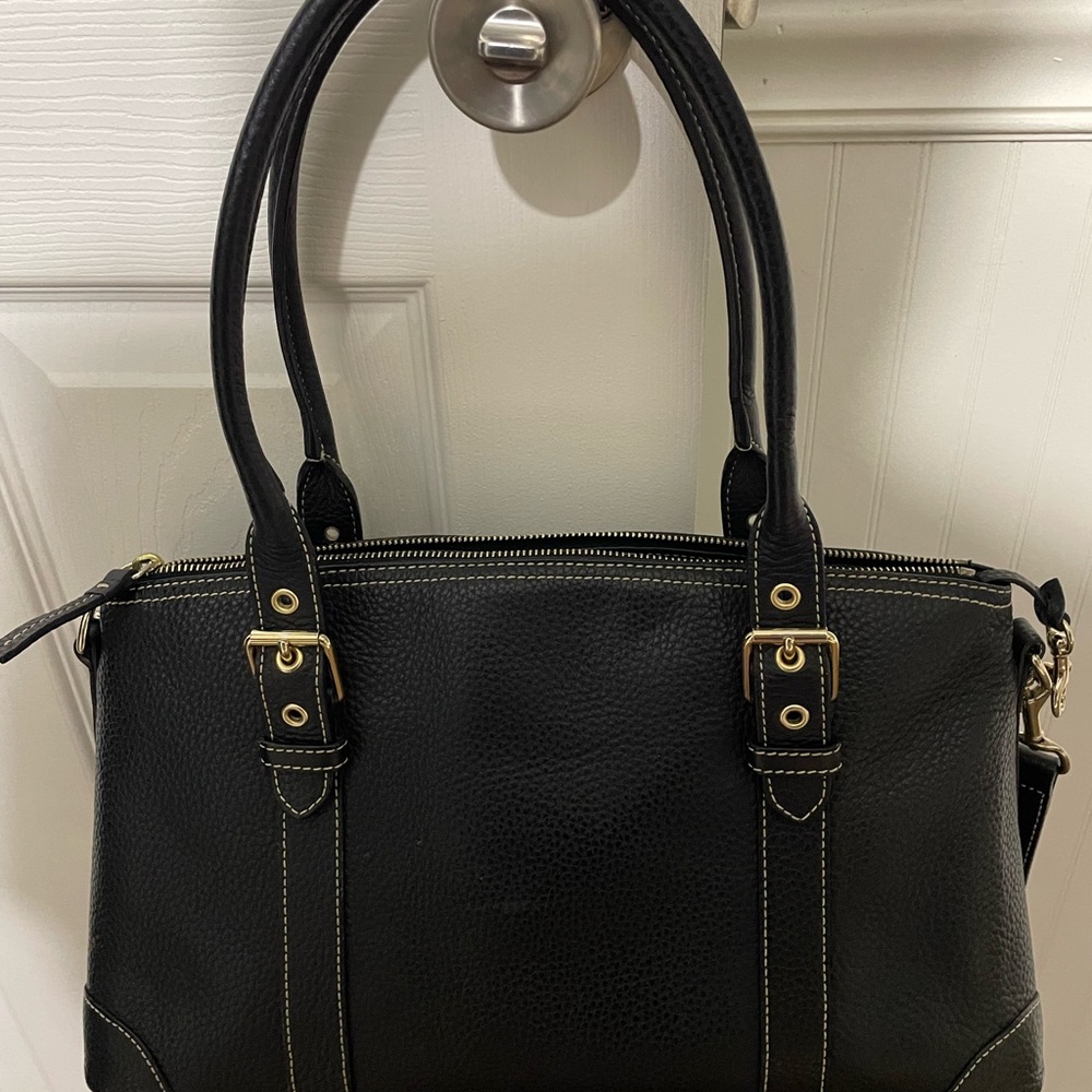 Dooney & Bourke Black Satchel with Structured Design and Adjustable Strap - Picture 2 of 5